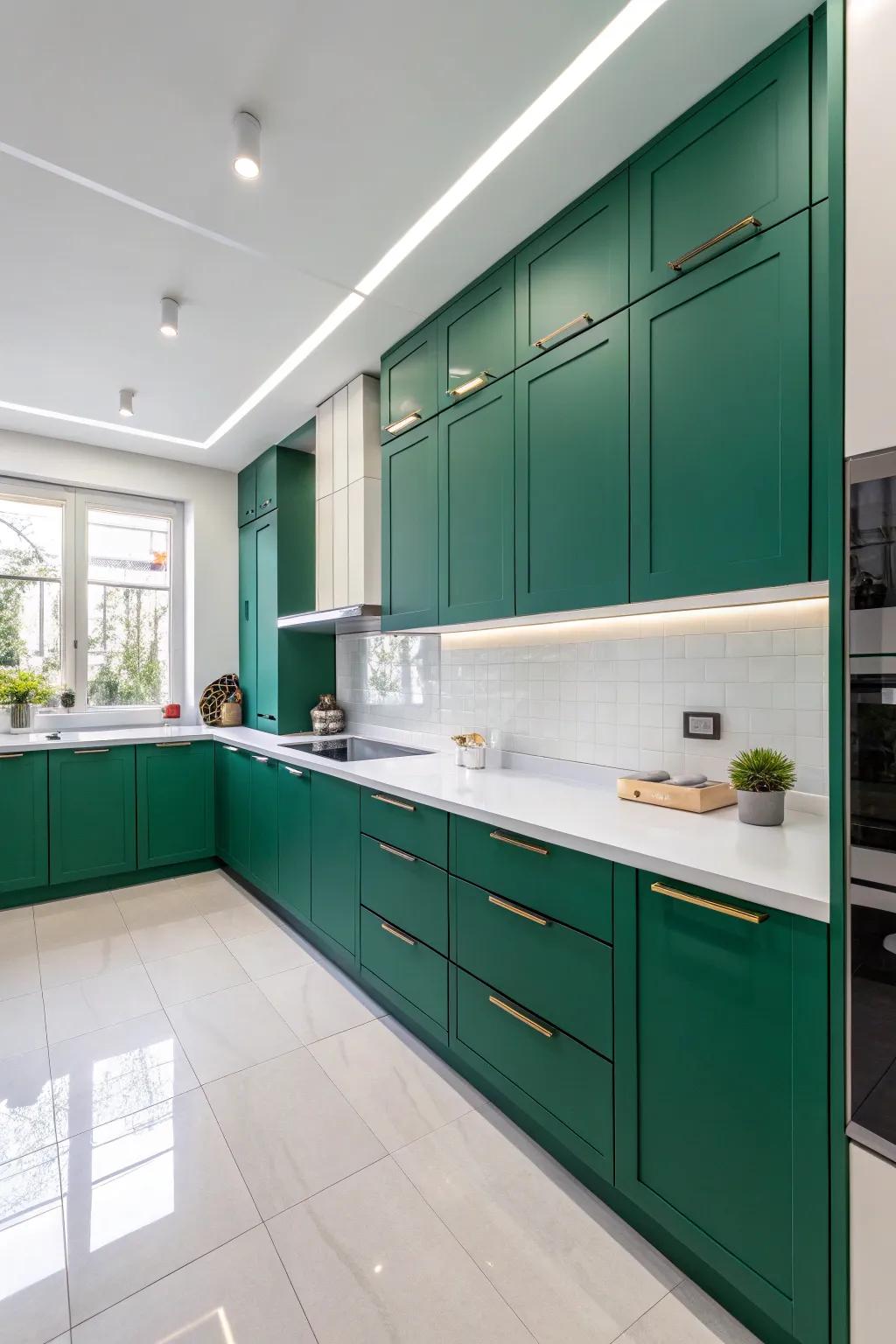 Express yourself with striking color highlights in your modular kitchen.