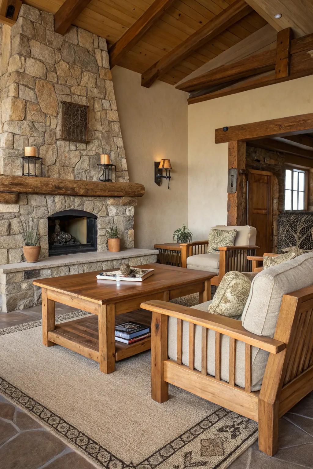 A countryside-style living room displaying the splendor of natural components.