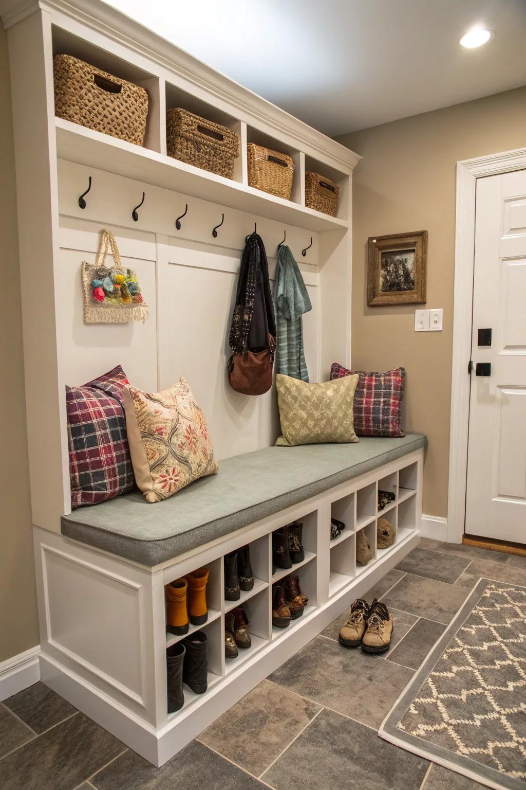 A welcoming seat that also serves as a storage solution.