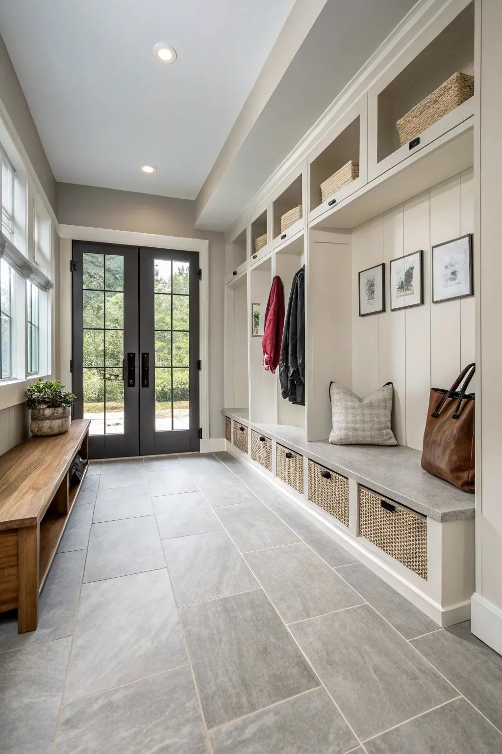 Porcelain tiles present a refined, contemporary aesthetic with unmatched durability.