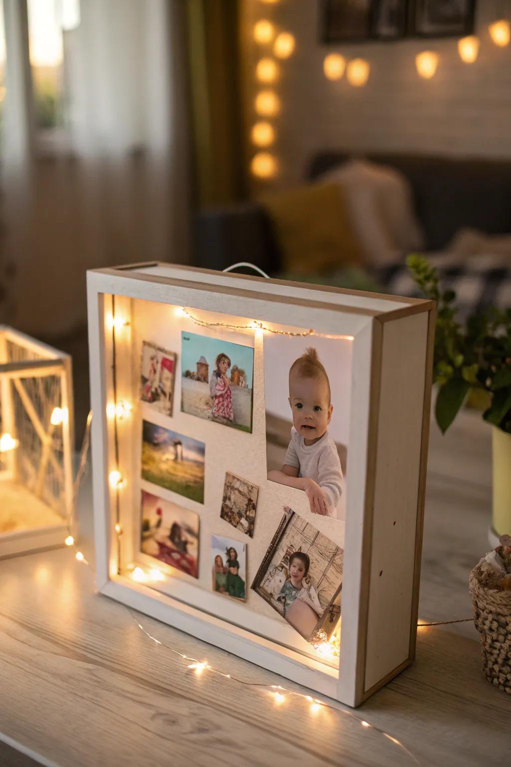 Capturing initial smiles in a delicate showcase.