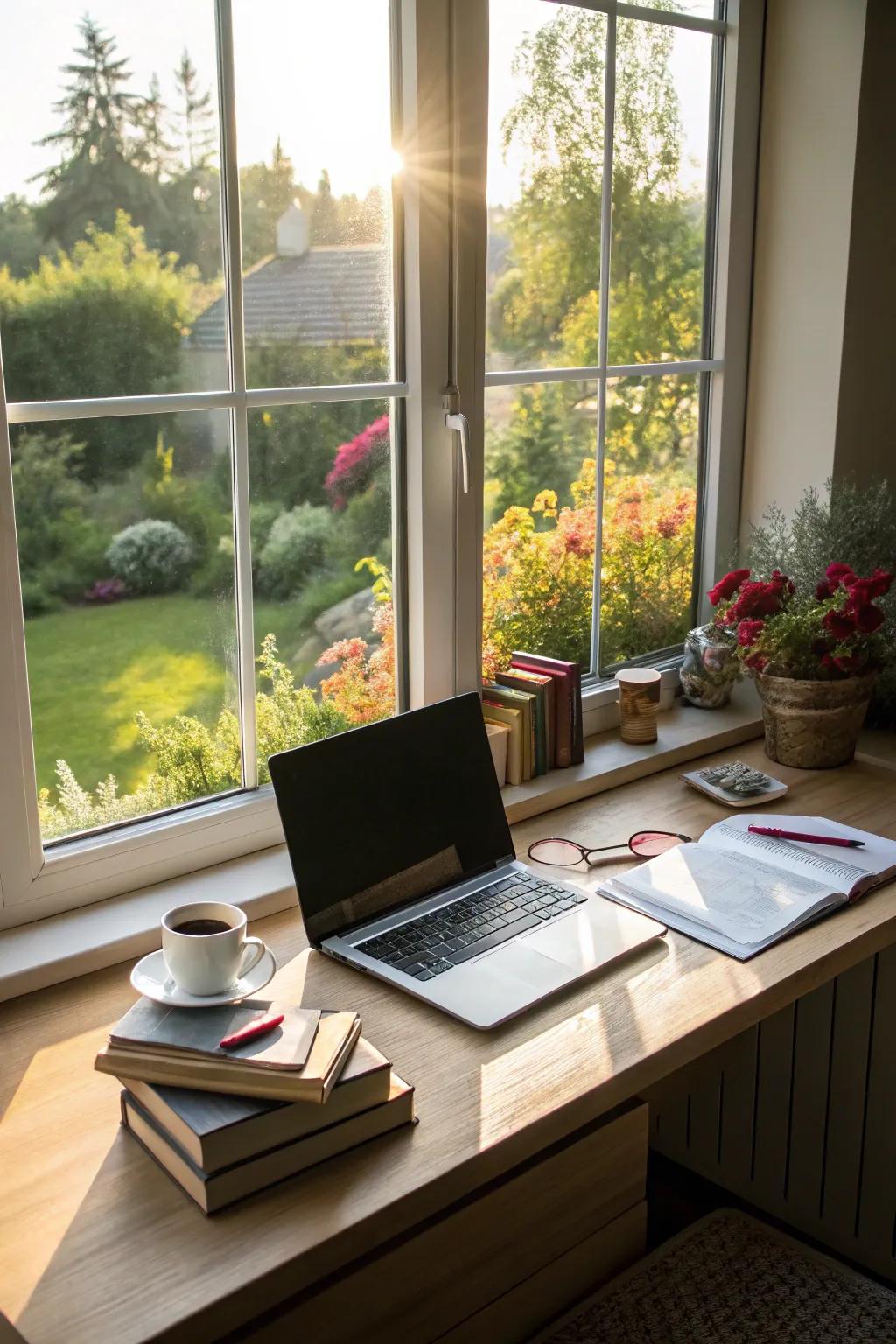 Sunlight in your home office can significantly improve your mood and productivity.