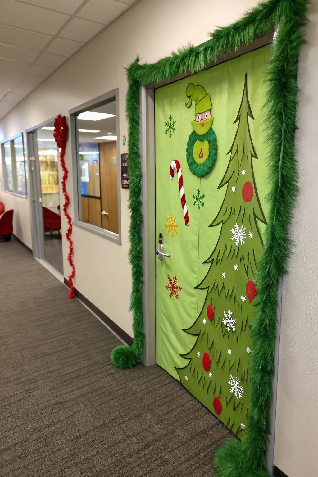 Turn your door into the whimsical Grump's Hideaway.