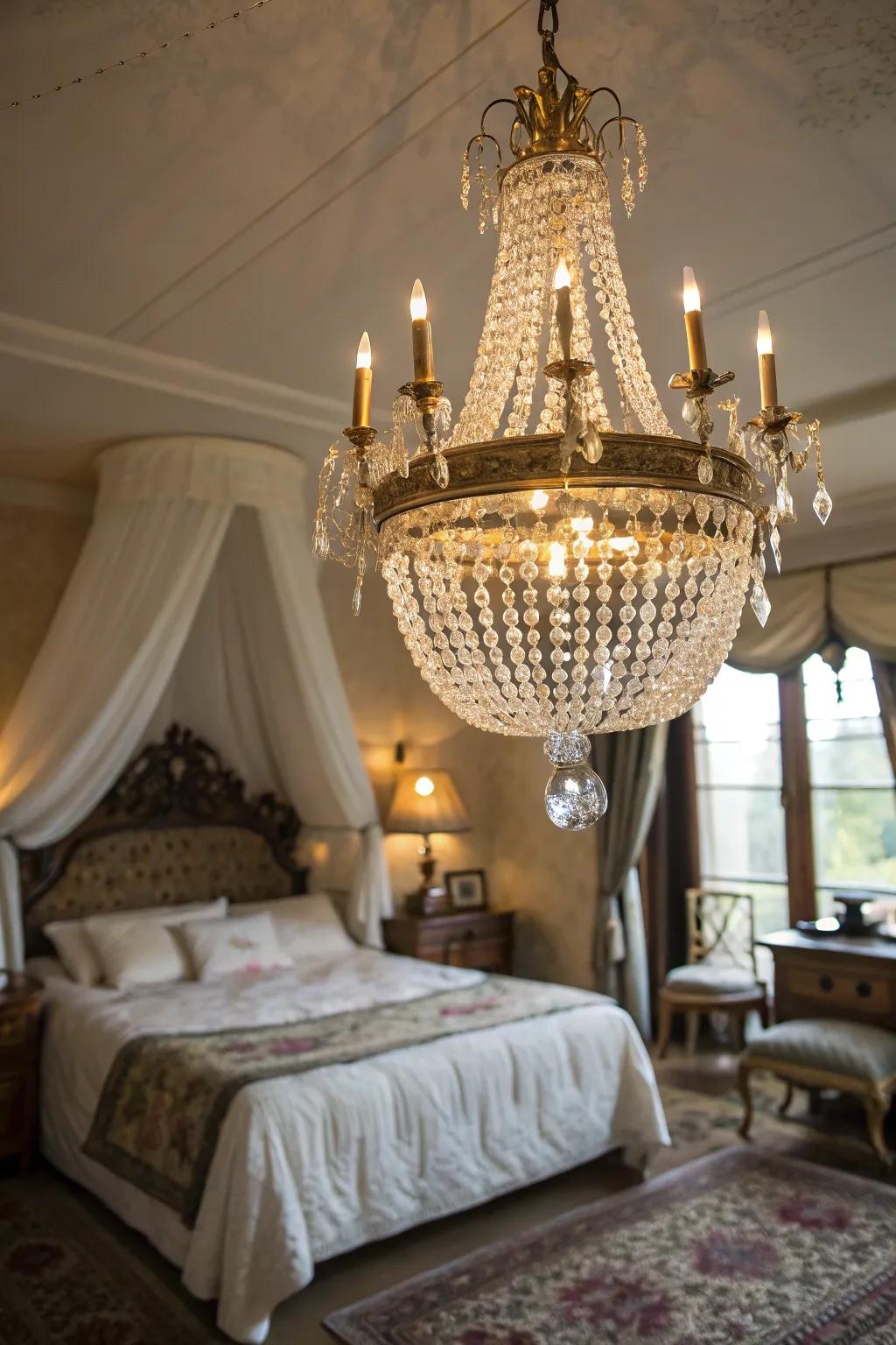 A chandelier instantly provides sophistication and allure.