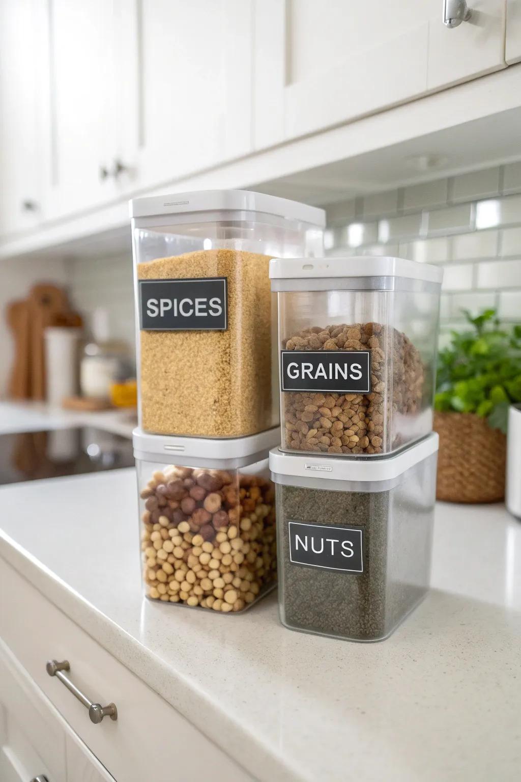 See-through containers and tags make determining components less complicated.