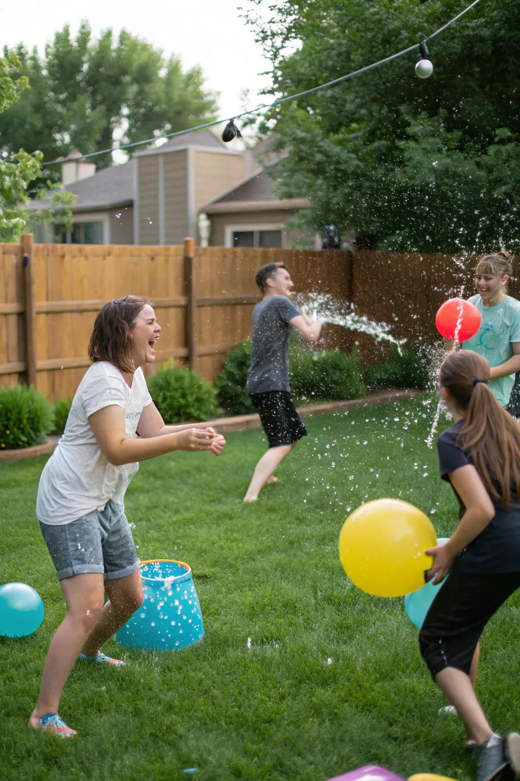 Water balloon dodgeball adding fun to the outdoor party