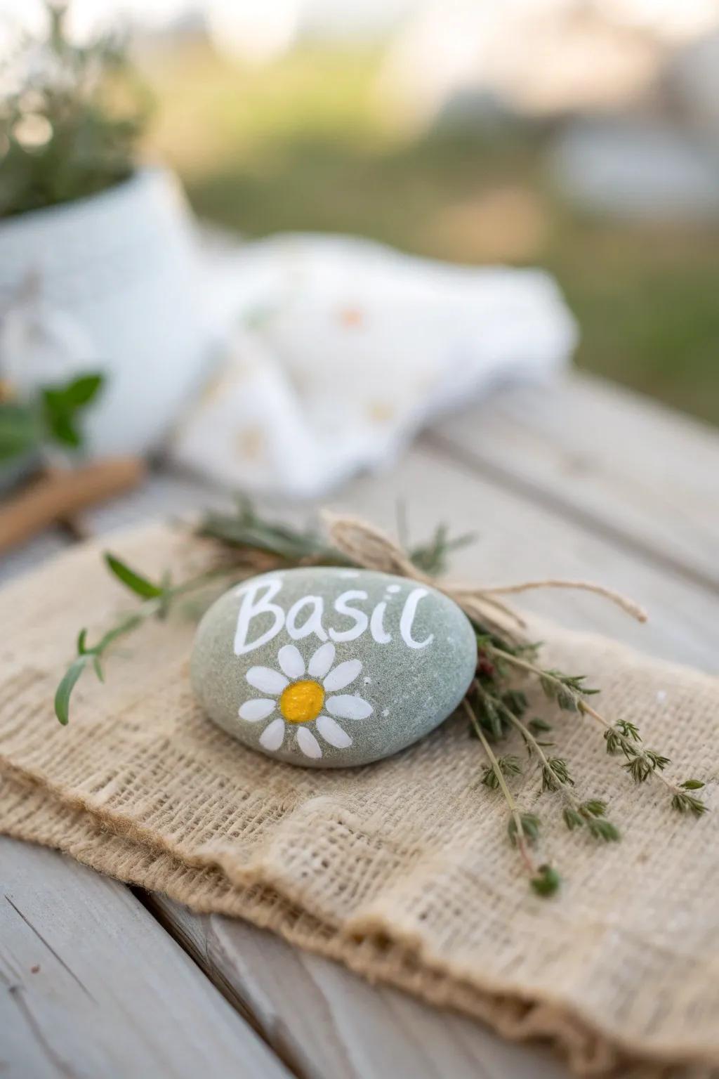 Elevate your garden's allure with these delightful painted stone markers.