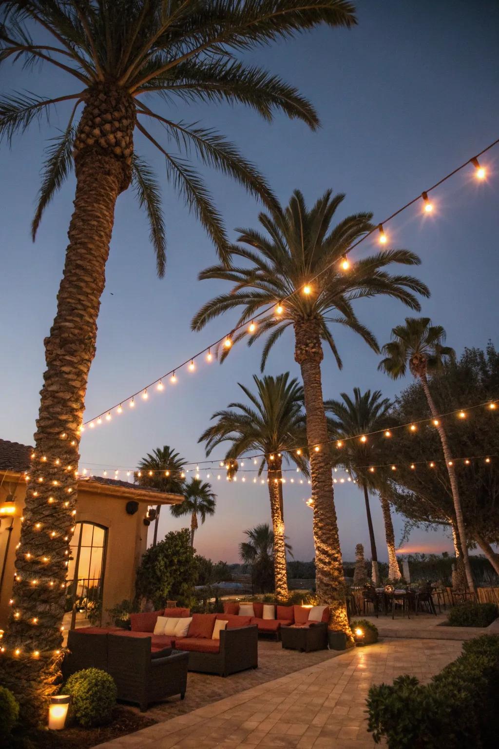 Create an enchanting ambiance with shimmering twinkle lights.