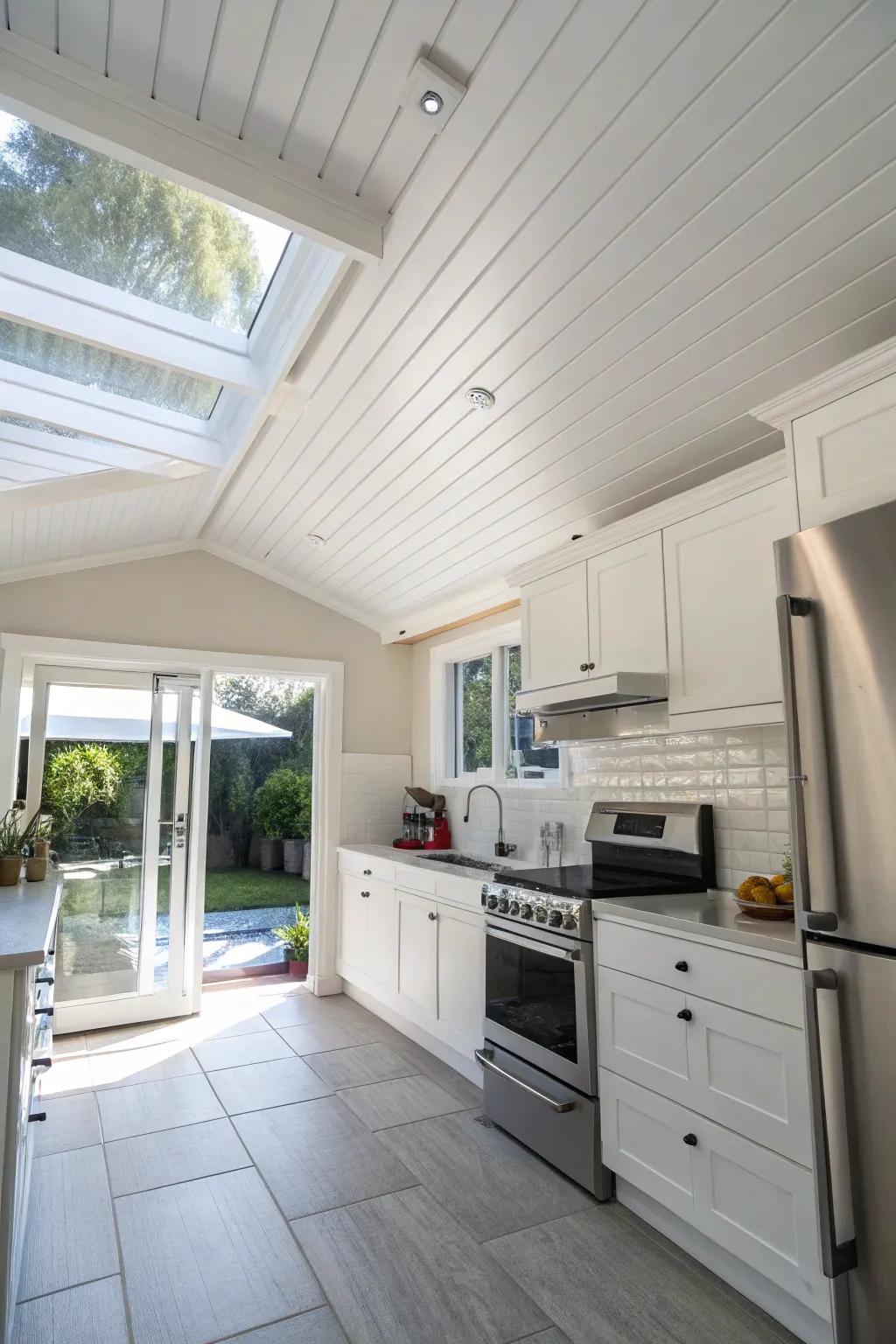 Painted panels create a spacious and pristine environment.