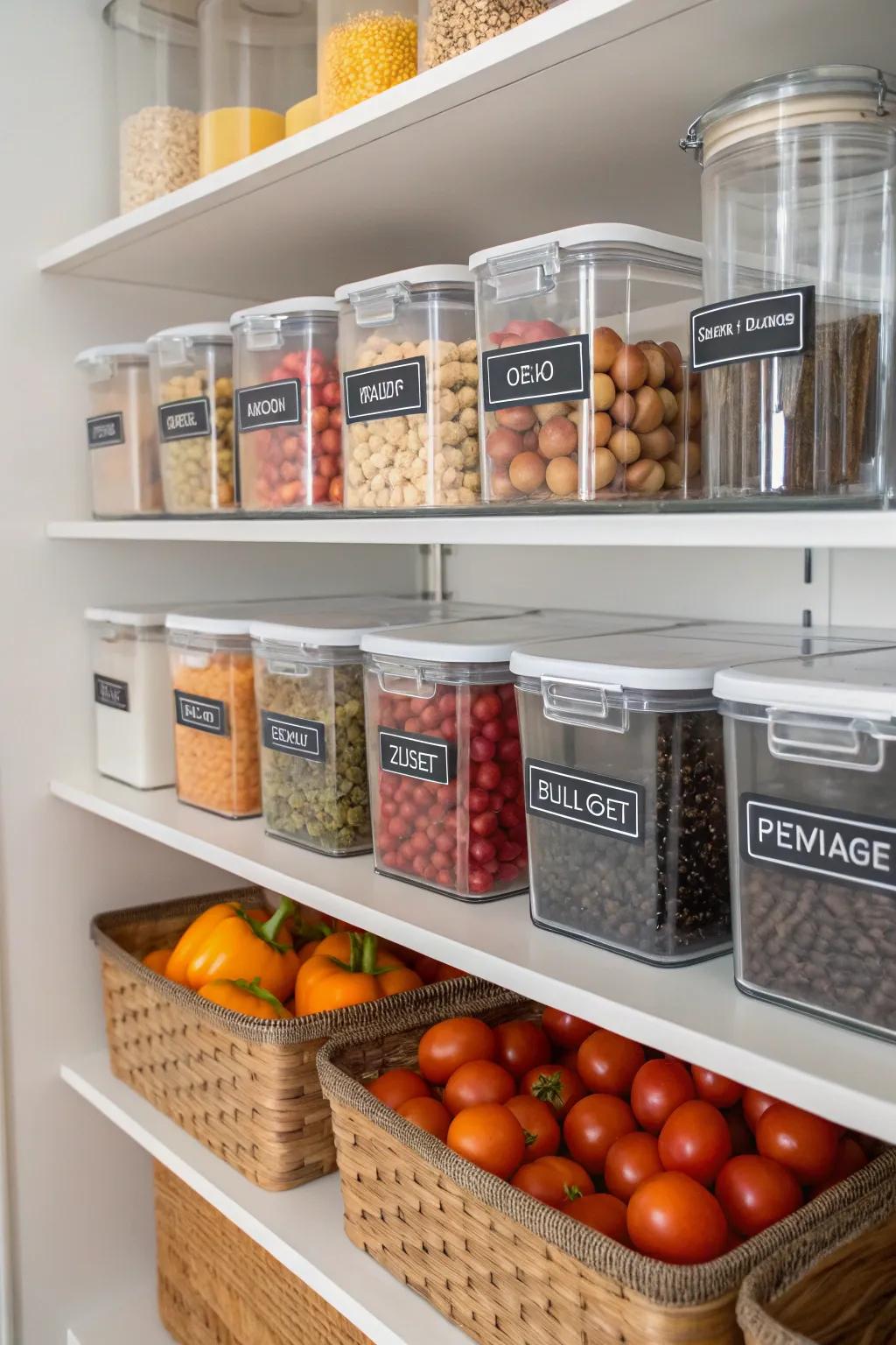 Labels bring simplicity and clarity to your pantry setup.