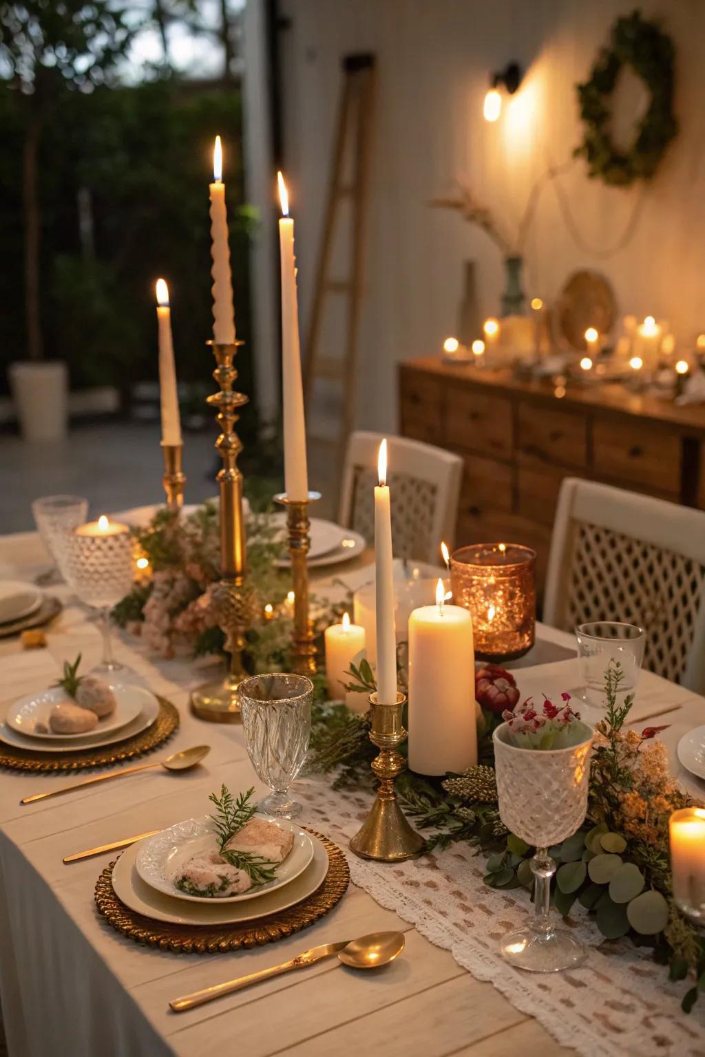 Cultivate a serene ambiance with an array of candles.