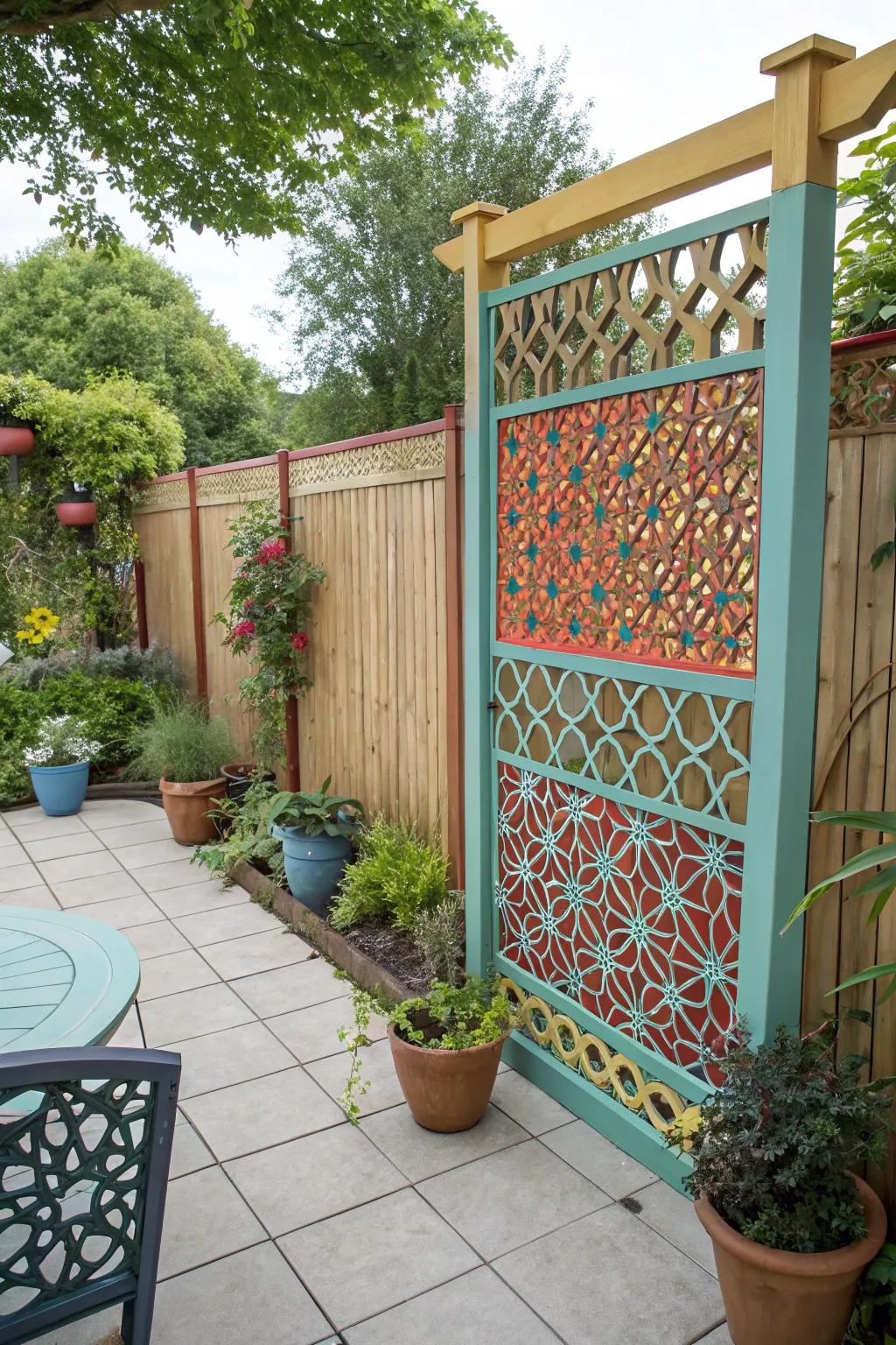 Intensely dyed weave sections inject a burst of character into your patio.