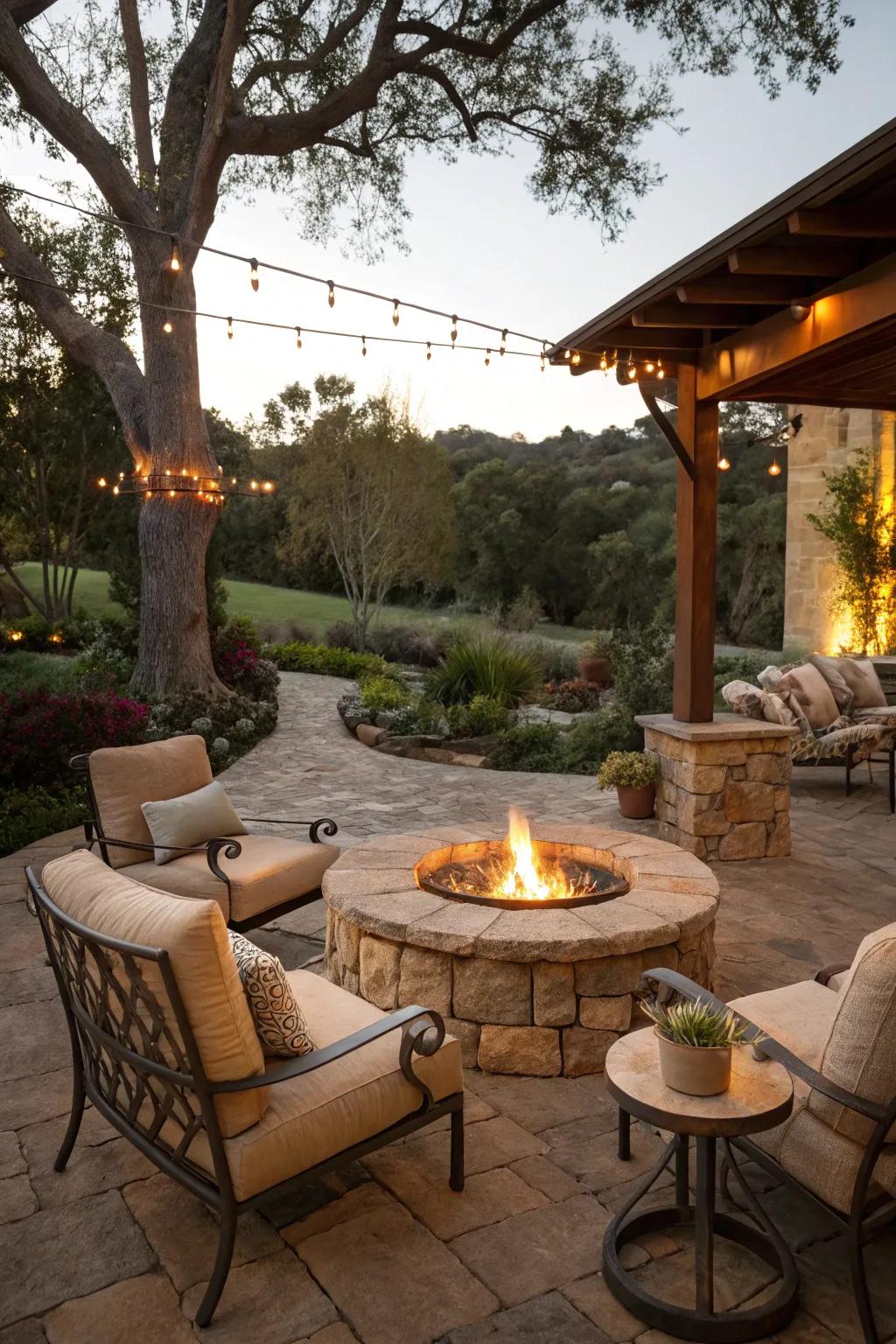 An inviting and toasty bonfire setup for cold evenings.