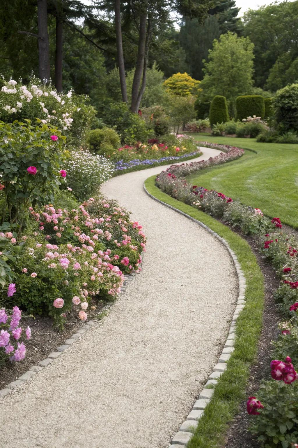 Design captivating walkways with pea gravel.