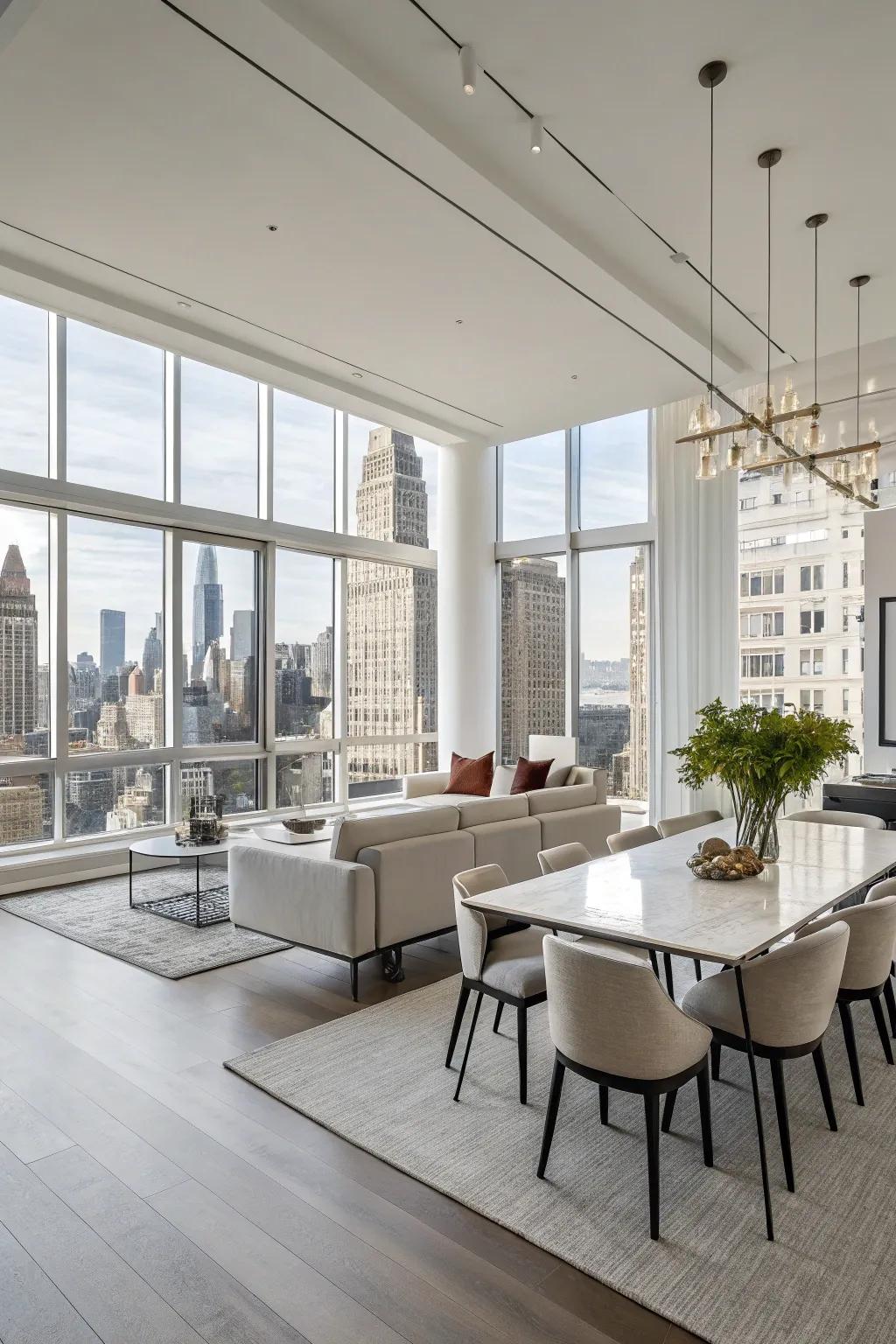 Open layouts ensure a smooth flow in your penthouse.