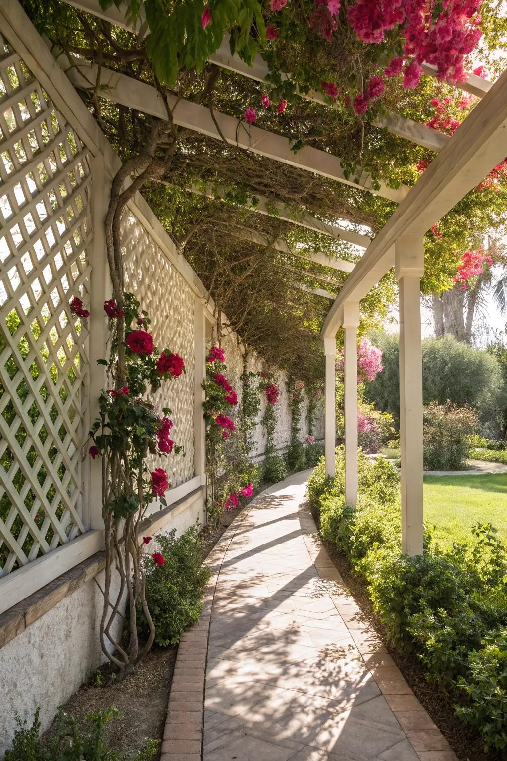 Lattice walls present an impeccable fusion of privacy and the outdoors.