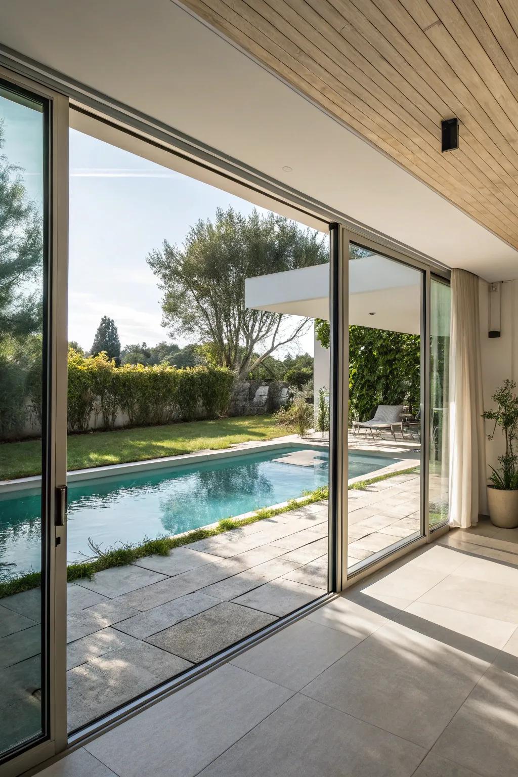 Discover uninterrupted indoor-outdoor enjoyment thanks to wide sliding doors