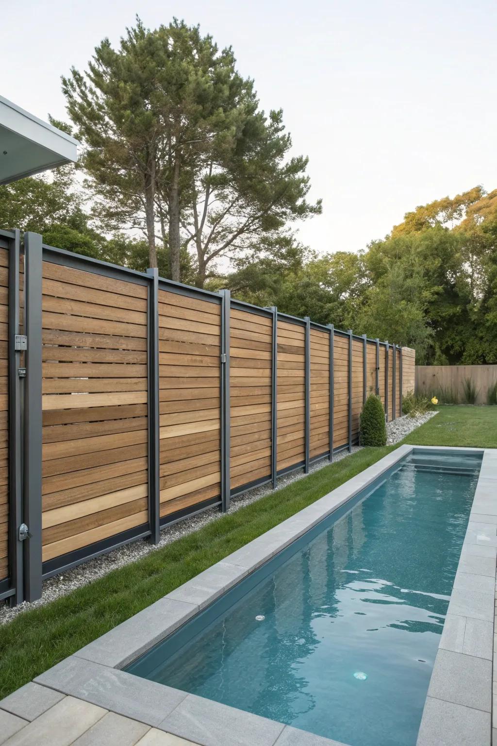 A contemporary privacy fence delivers seclusion and style.