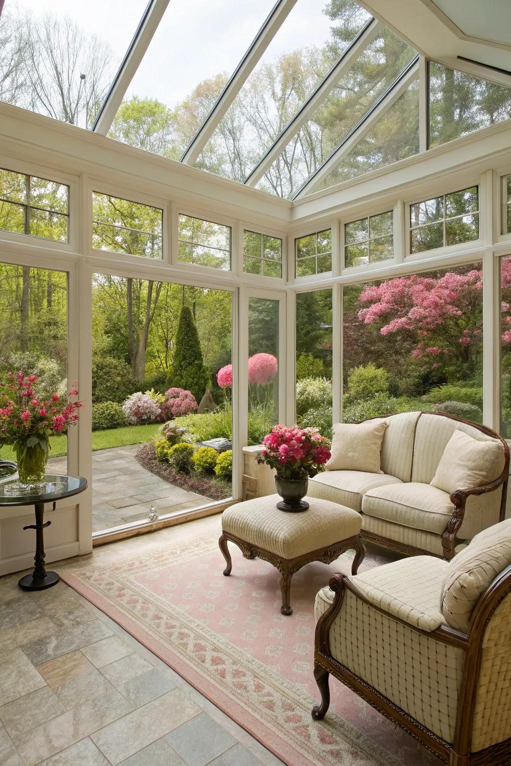 A sun-drenched glass enclosure, suitable for every season.