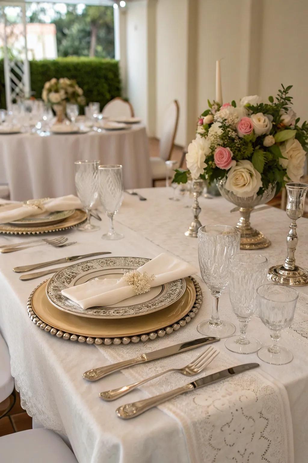 Refined table settings introduce an element of class and sophistication to your event.