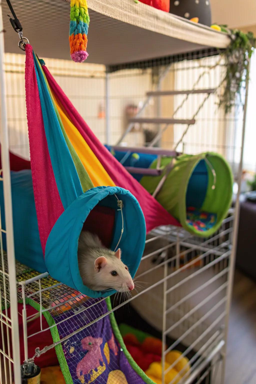 Inviting hammocks and tunnels provide both leisure and activity