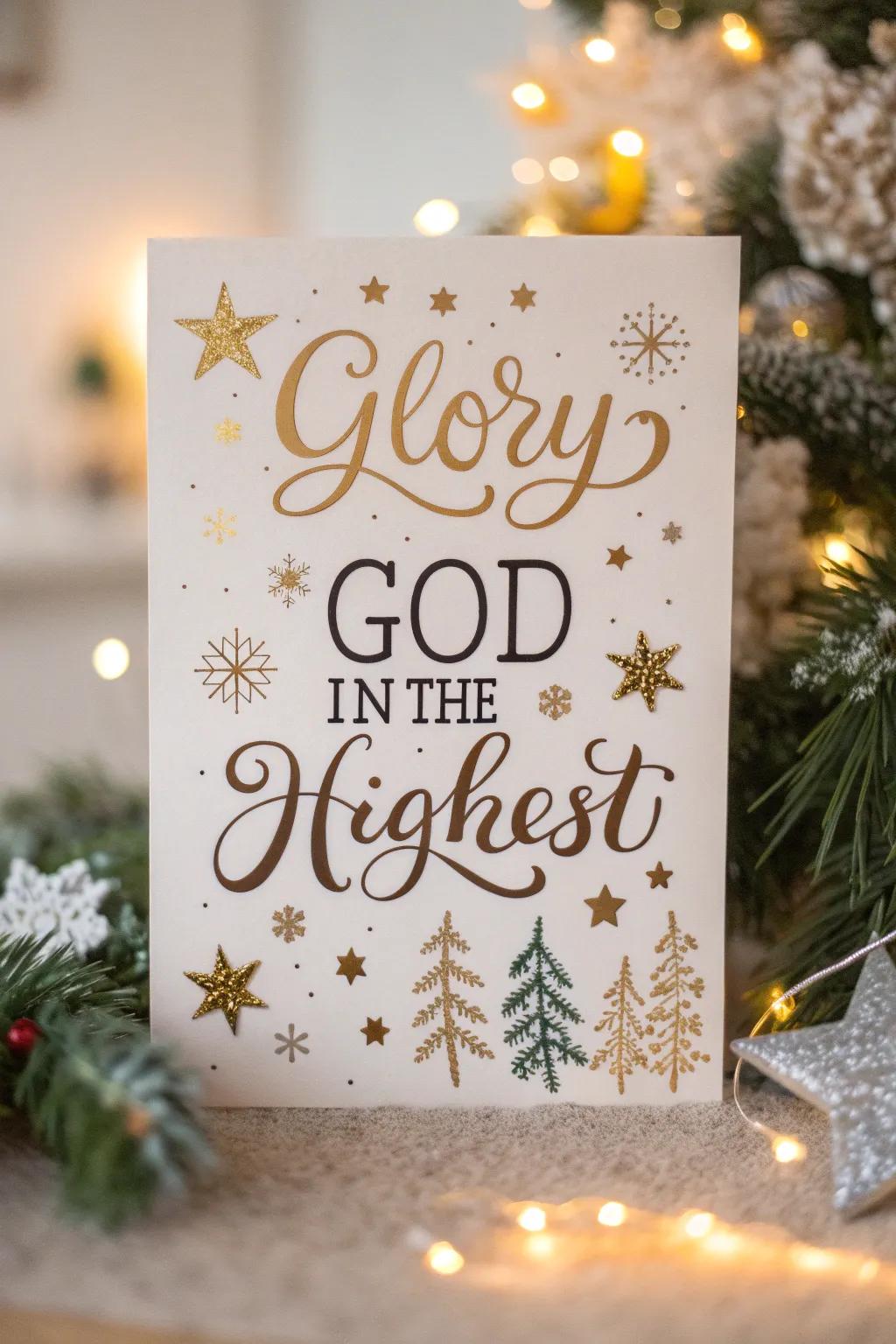 A card honoring divine acclamation.