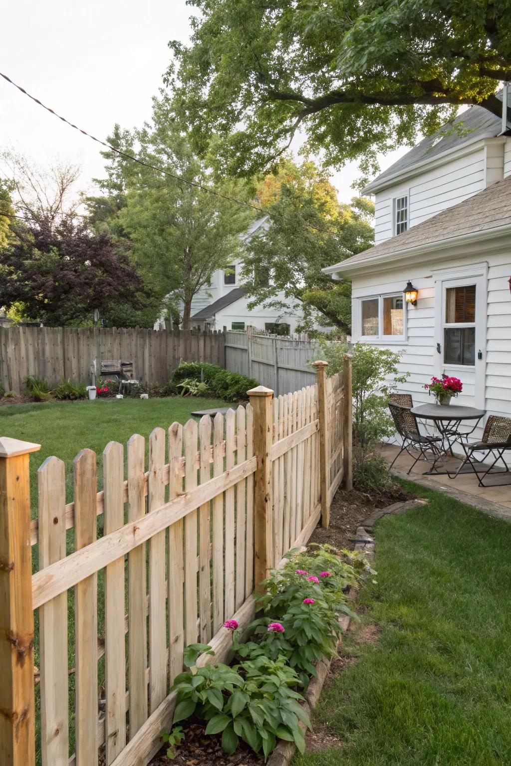 Parallel timber slices fashion a welcoming border for your home.