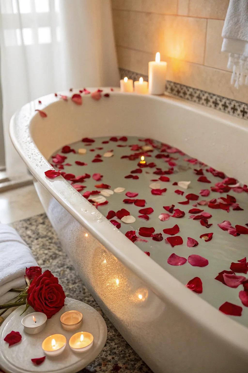 Rose petals impart a classic, romantic feel to your bath.