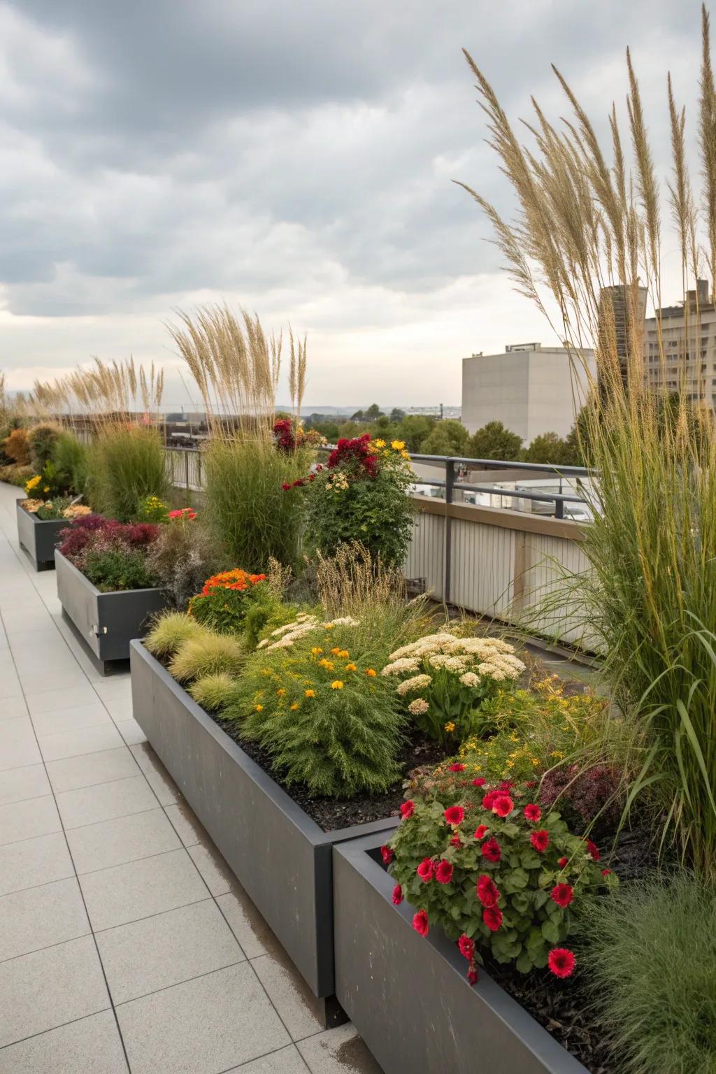 Flower boxes bring a slice of nature to your metropolitan rooftop.