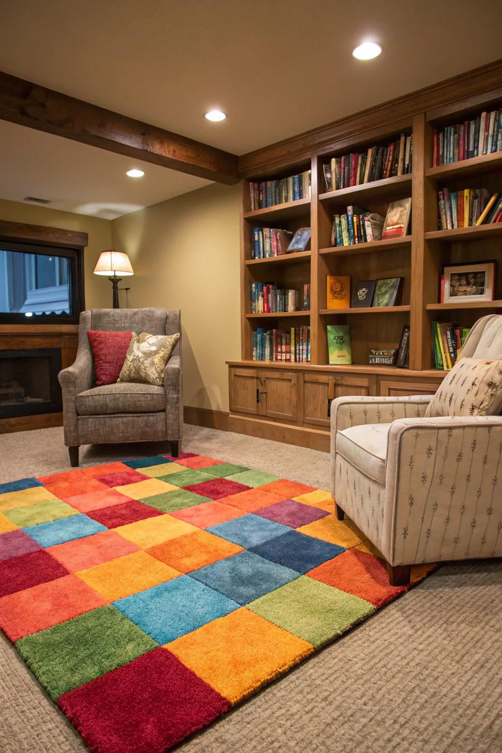Layering floor coverings is useful for defining distinct areas within open-plan spaces.