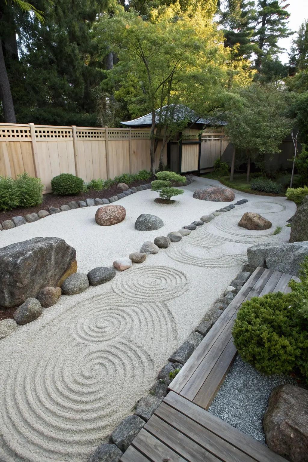 Discover serenity in a backyard Zen landscape.
