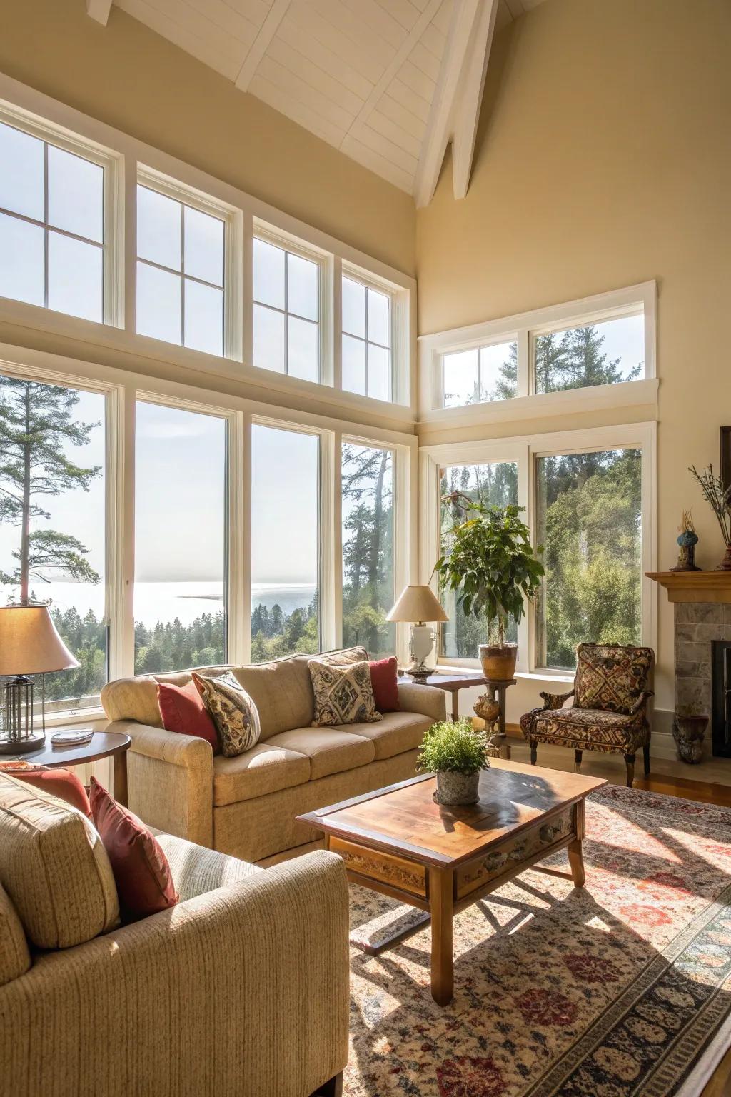 Generous windows metamorphose your auxiliary living space into a luminous retreat.