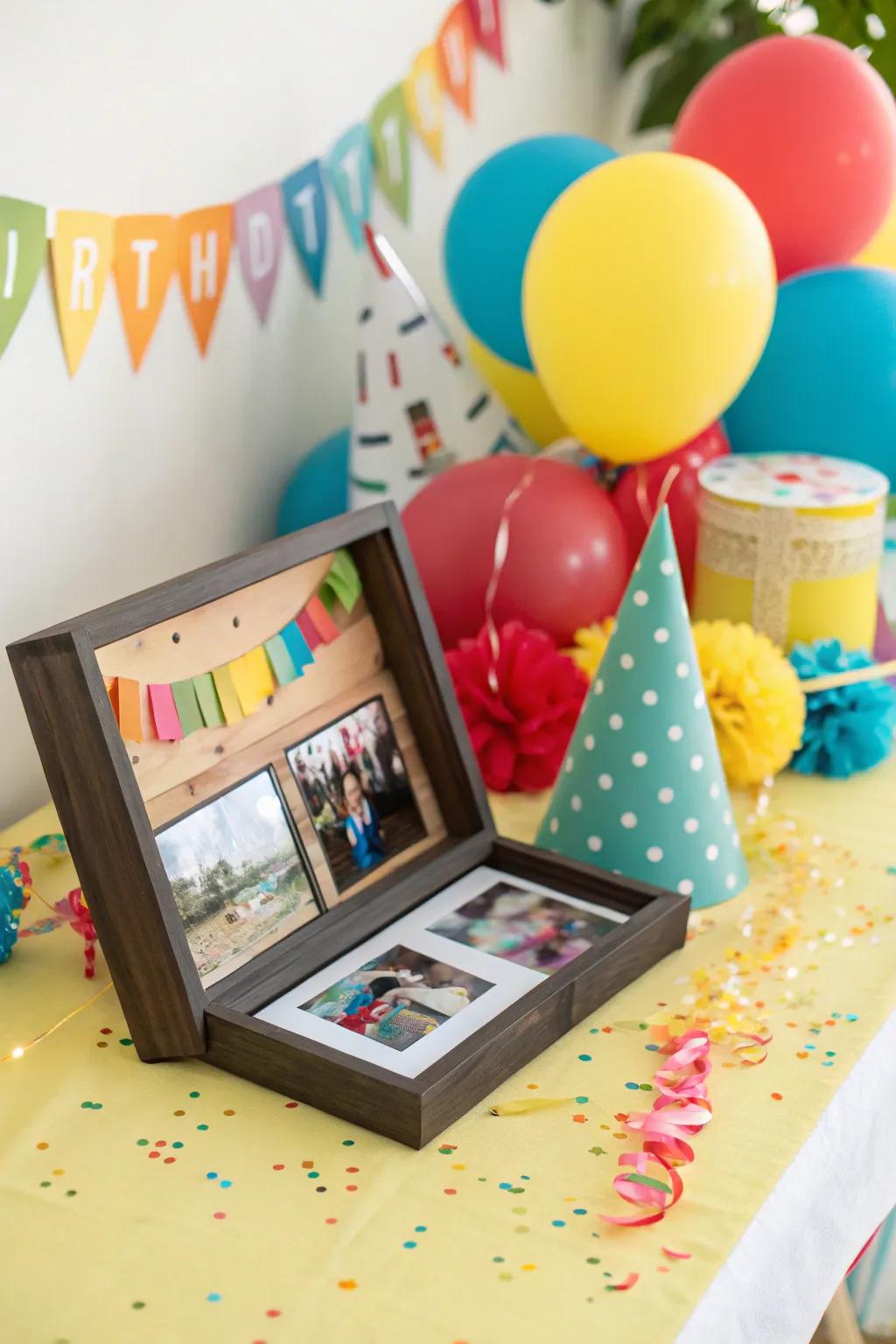 A celebration keepsake box capturing joyful memories.
