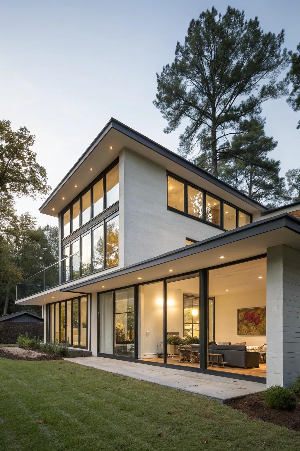 Modern house featuring a minimalist shed dormer.