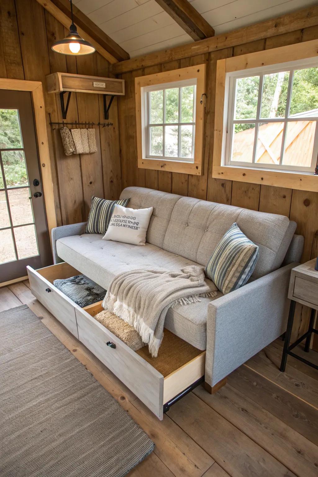Using flexible furniture improves space efficiency in small dwellings.