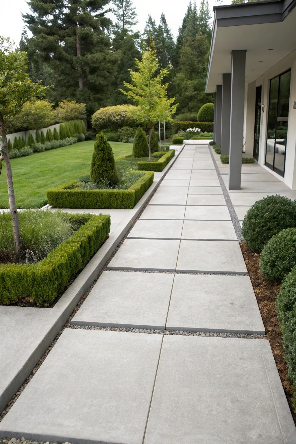 Elegant, modern concrete slabs for a contemporary impression.