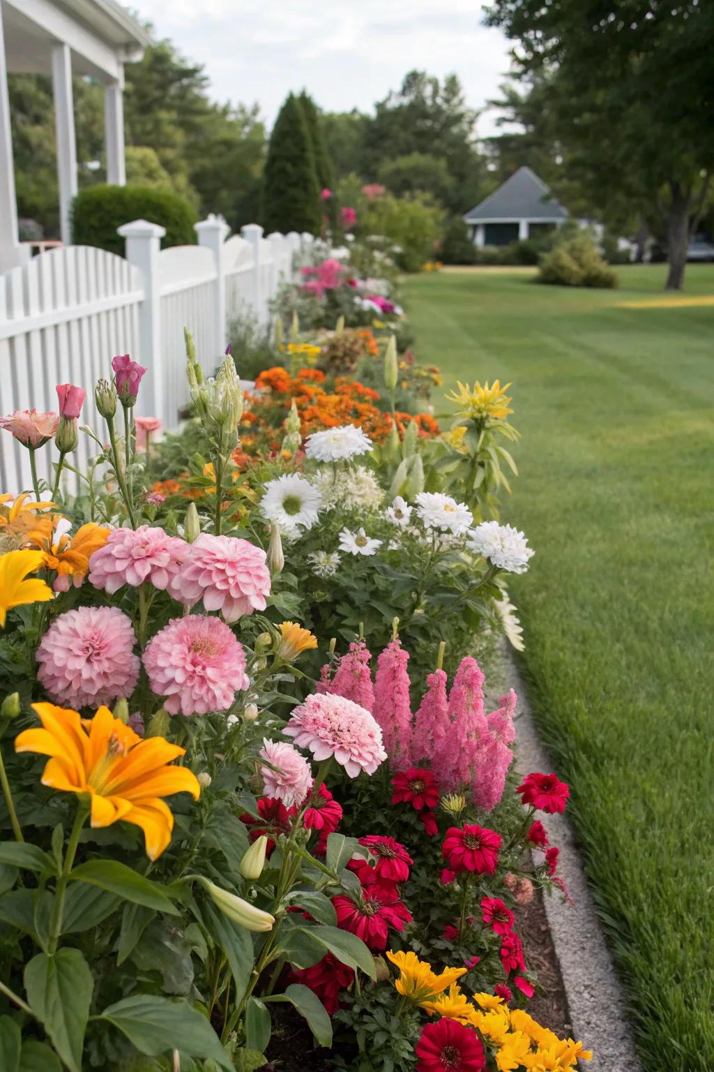 An explosion of colorful blossoms illuminates any front yard.
