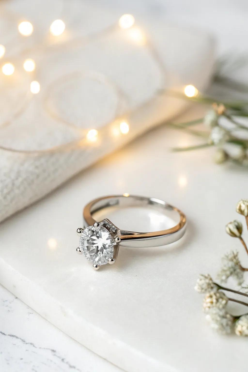 A captivating single diamond ring that embodies timeless elegance.