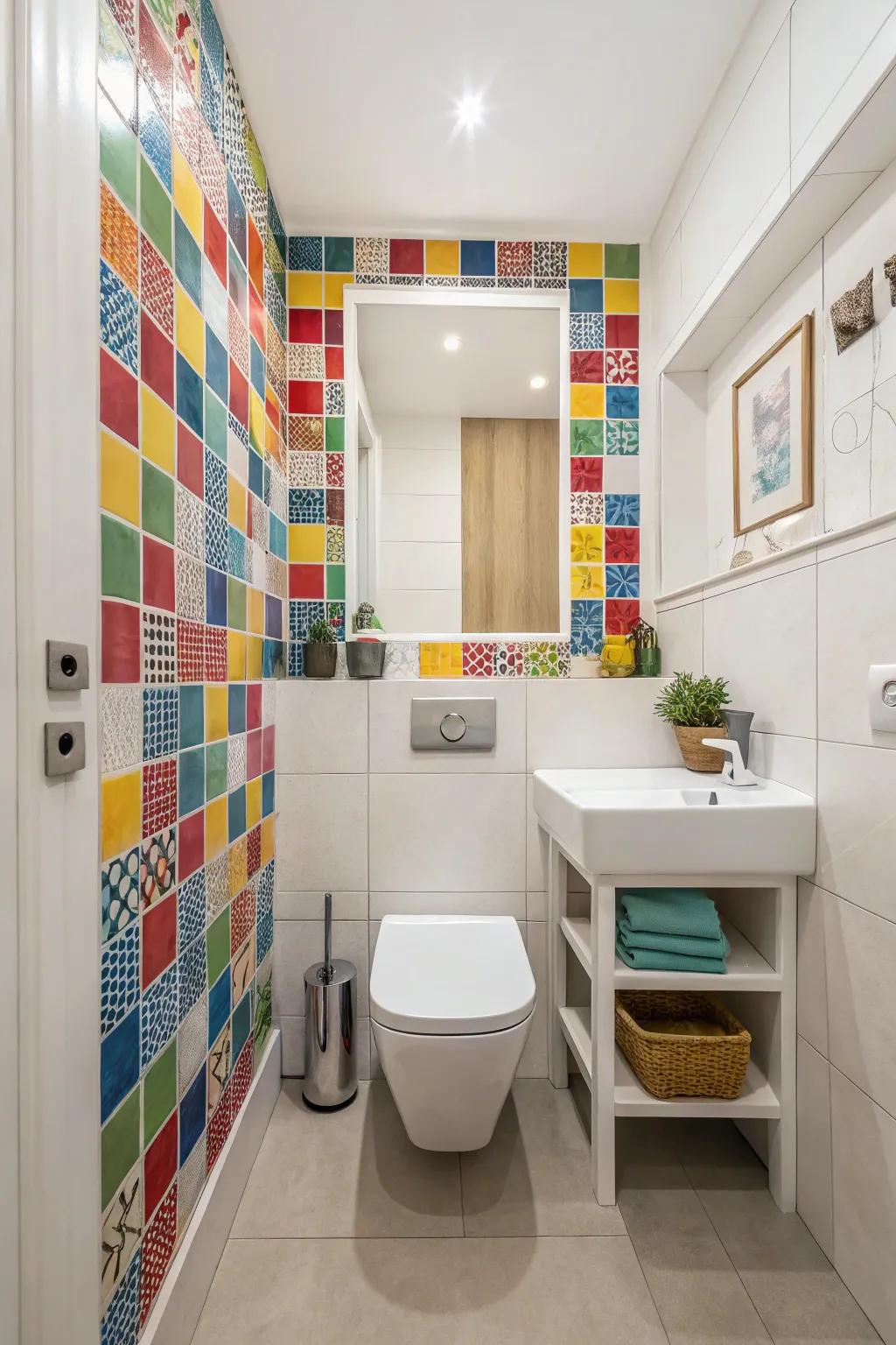 Mosaic tiling enriches smaller spaces with elegance and depth.