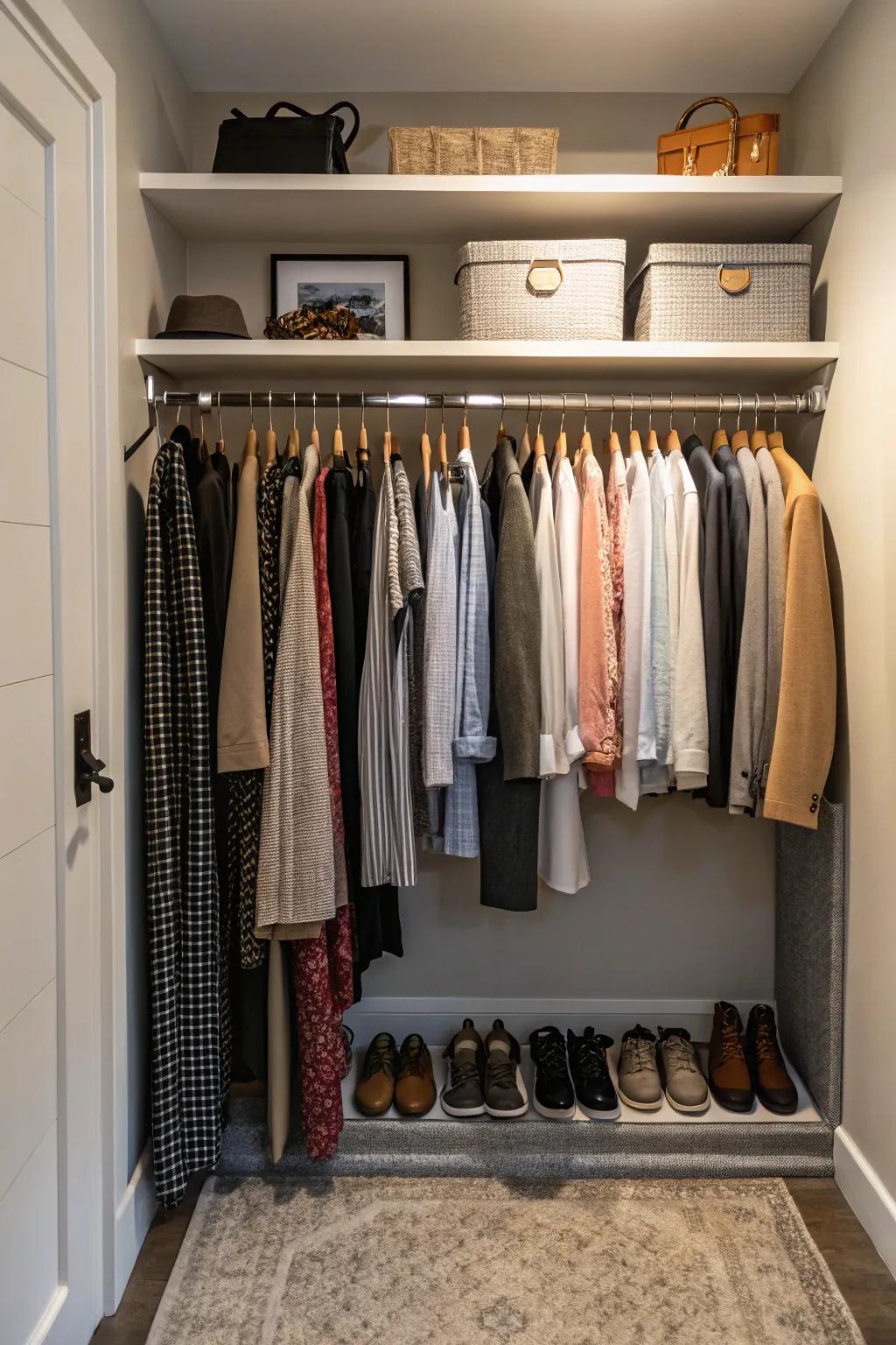 Increase your hanging space simply by adding another rod.