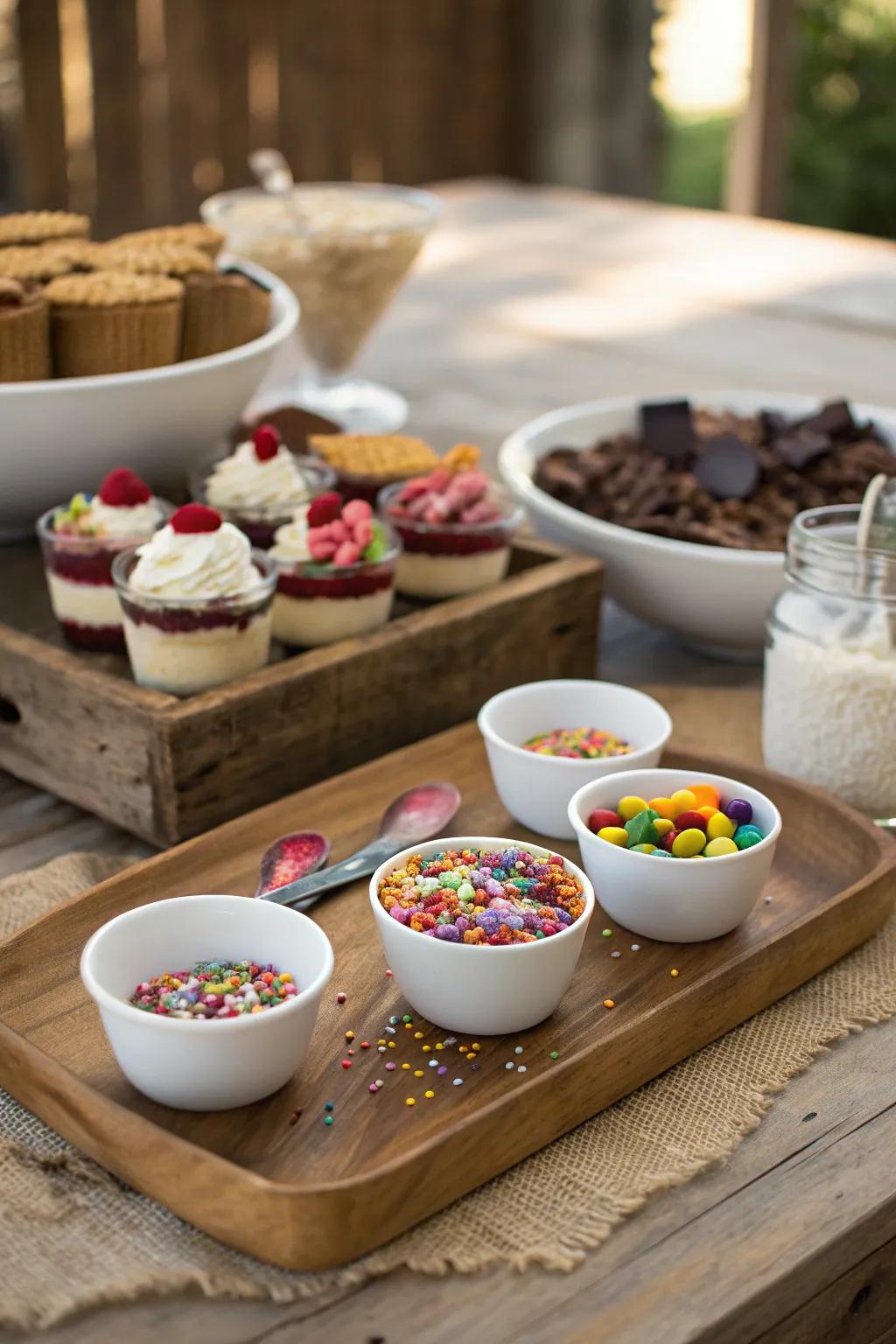 An alluring DIY dessert station ideal for a custom treat experience.