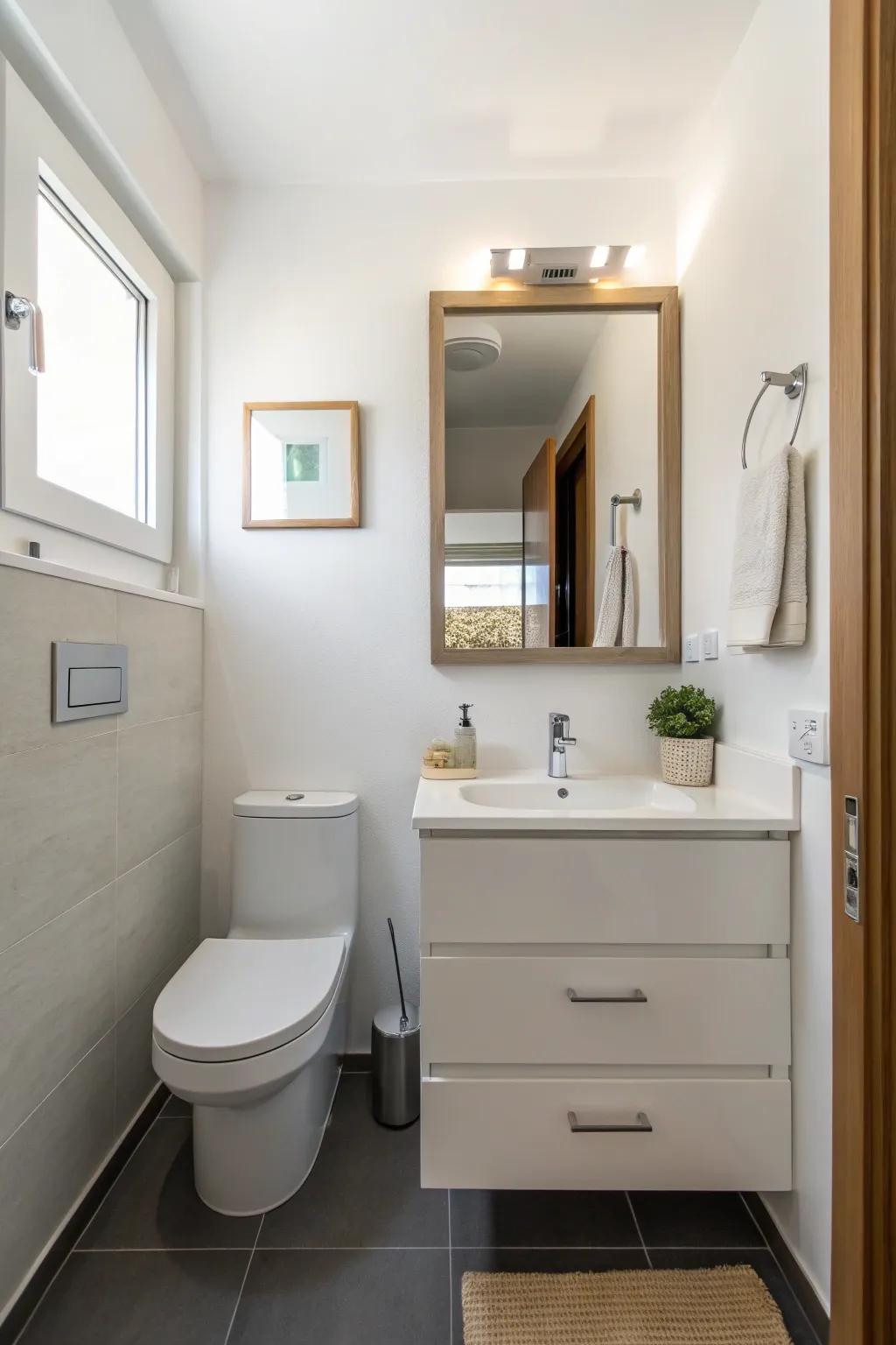 Elevated fixtures free up space and enhance contemporary style.