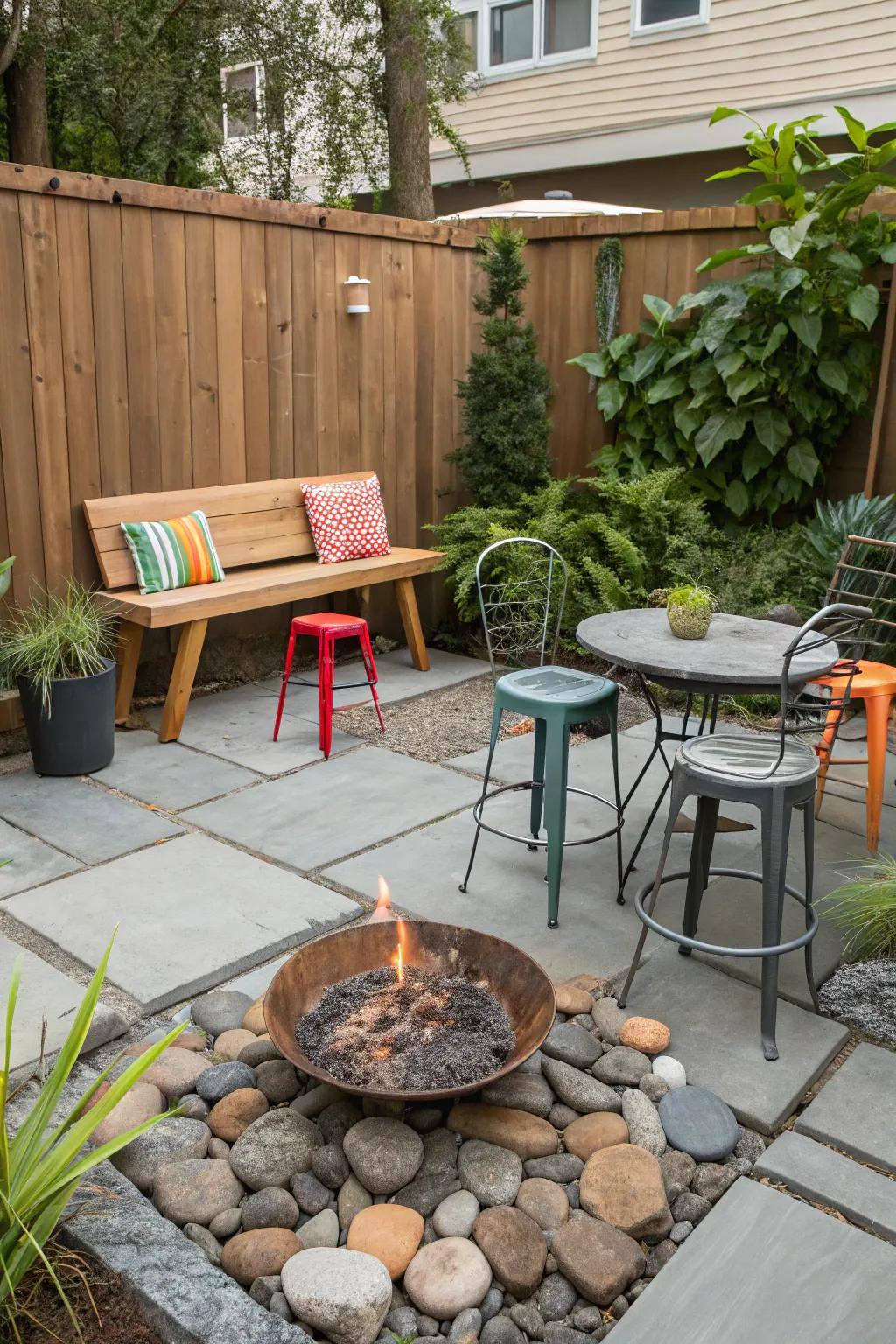 A diverse seating arrangement brings character to your patio.