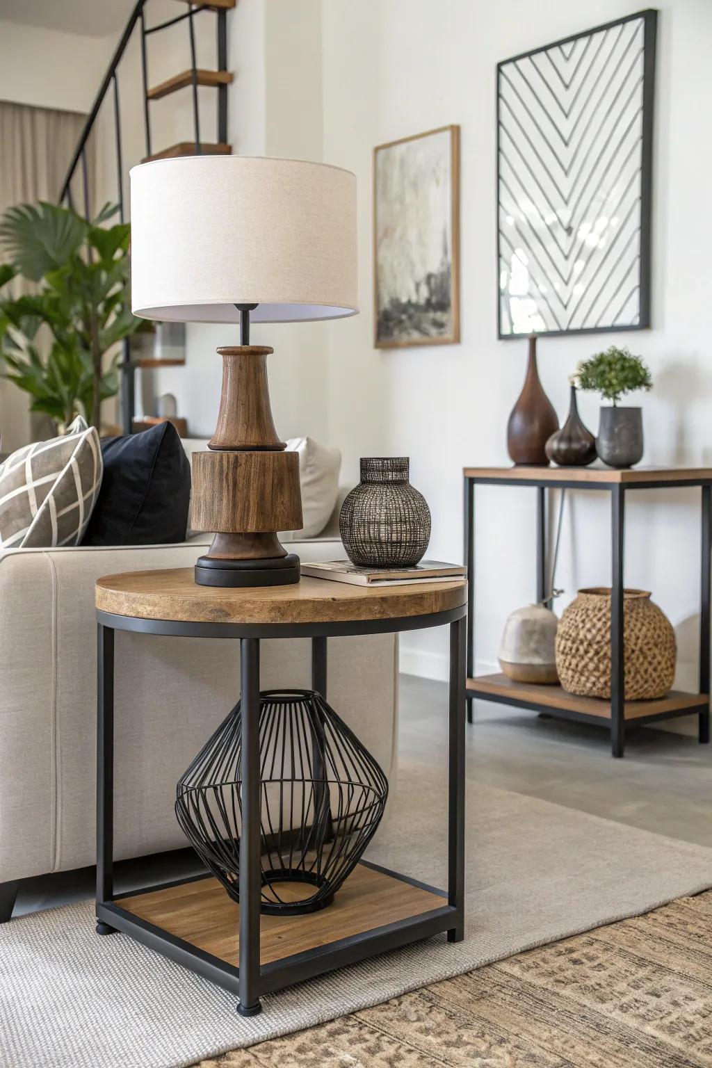 Varied materials produce a stylish contrast in any setting.