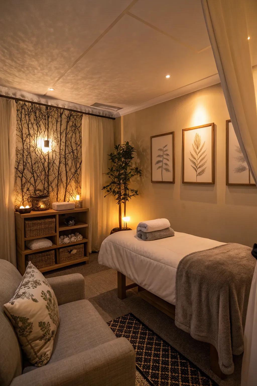 Soft lighting is vital for establishing a soothing ambiance in limited spaces.