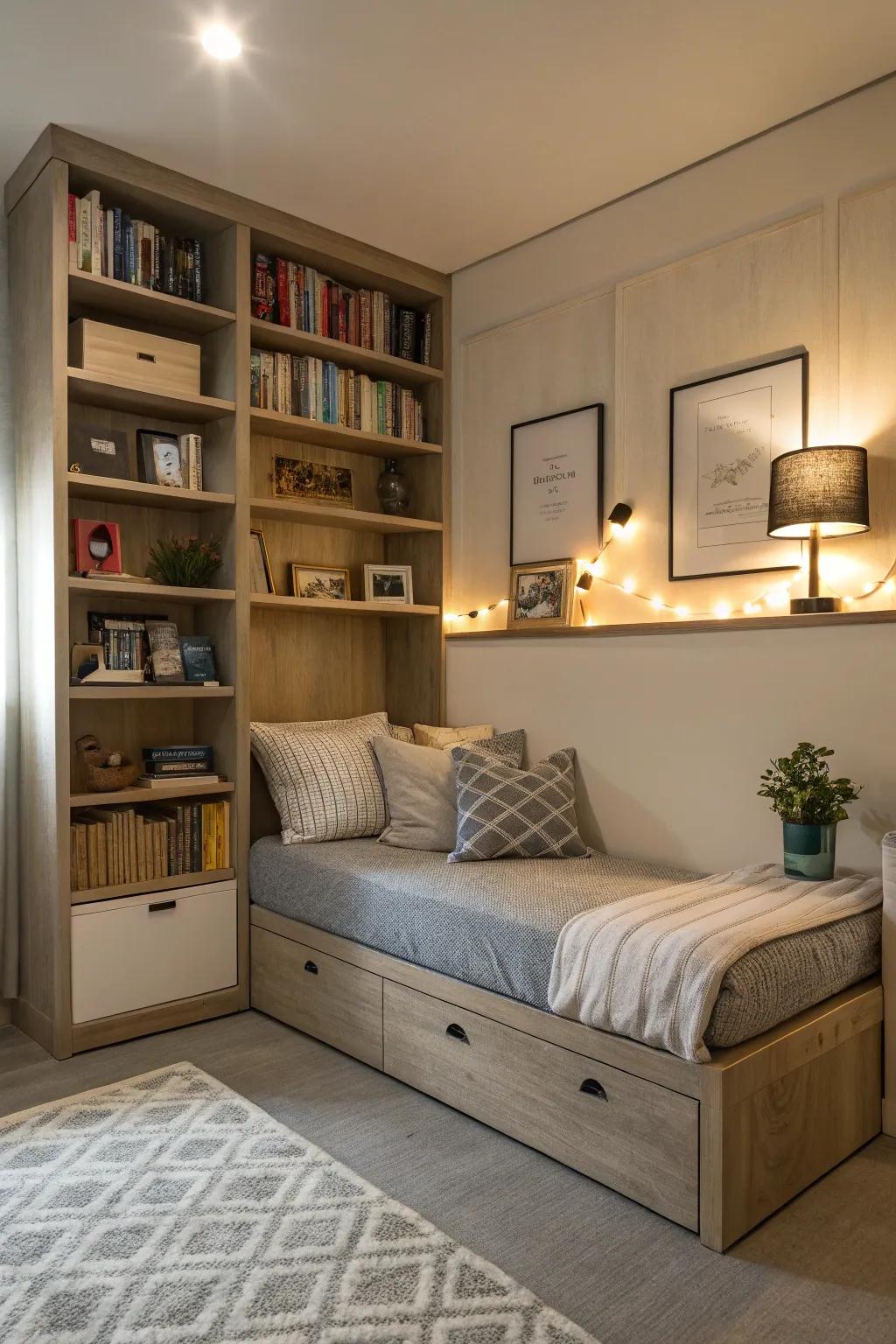 A reading place with two uses for maximum relaxation.