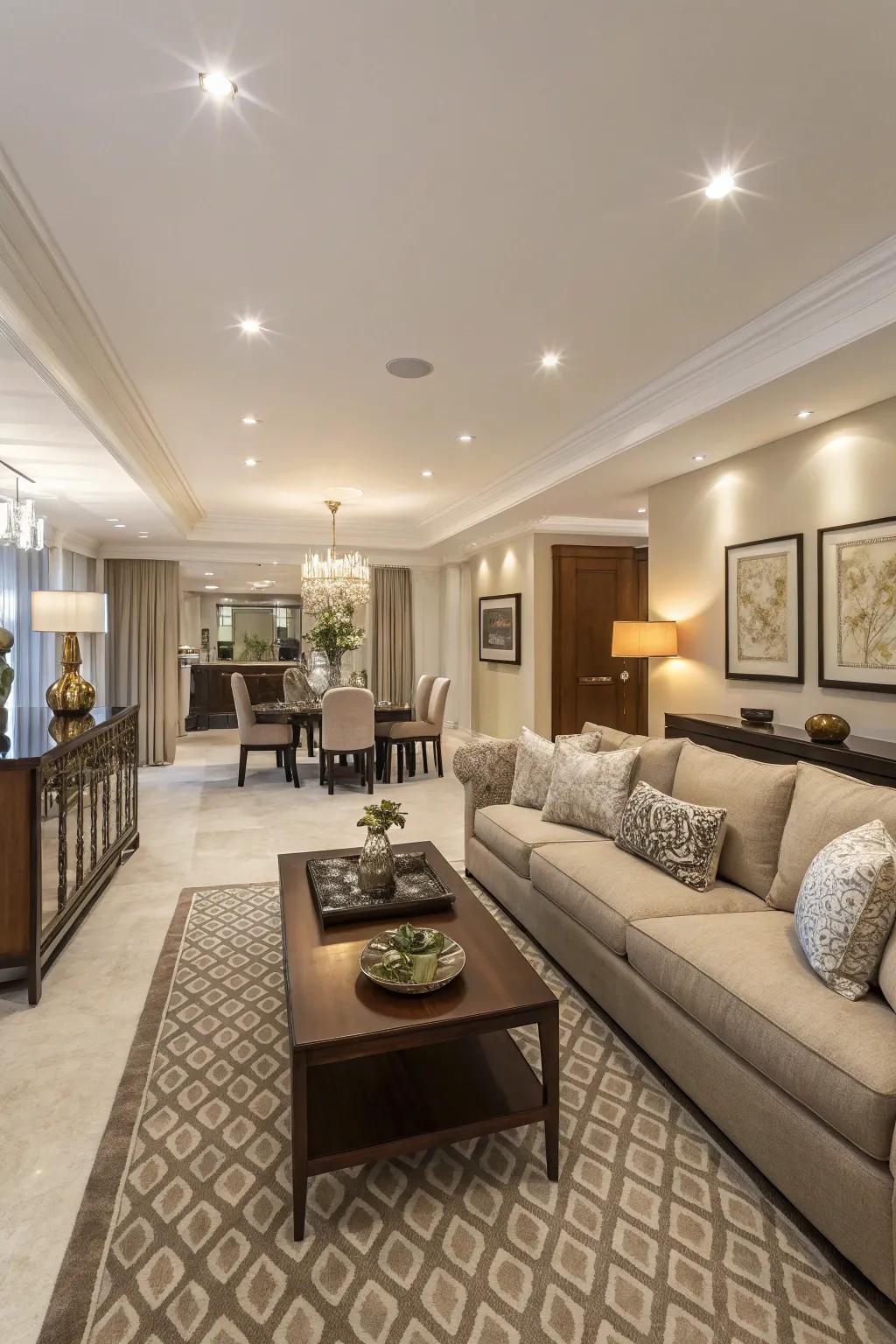 Segment and organize using a sofa that splits areas with grace.