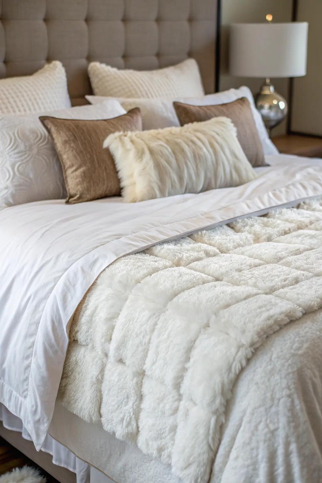 Sumptuous bedding beckons you to de-stress and relax in comfort.