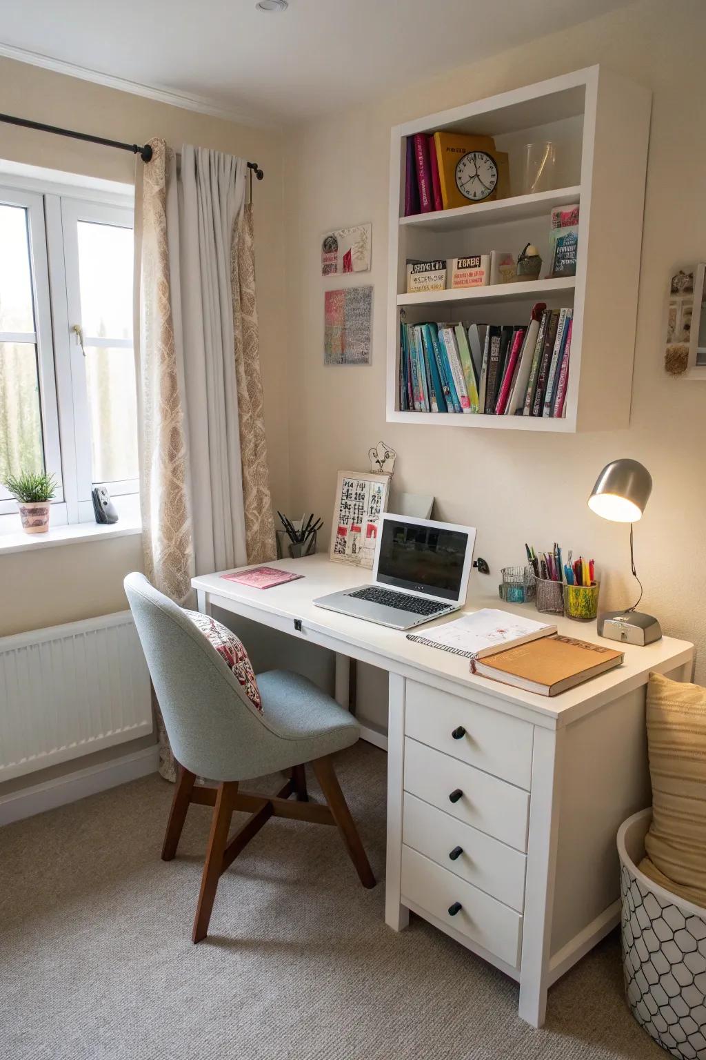 Enhance practicality using a space-maximizing corner workstation.