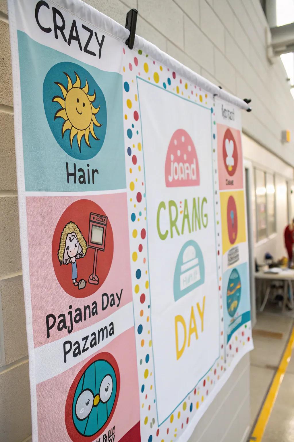 A delightful pennant displaying theme day emblems, adding a playful twist.